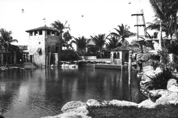 The Venetian Pool, also called the Venetian Casino, a striking feature of the original Coral Gables development. It was added to the National Register of Historic Places in 1981 (photo circa 1925).