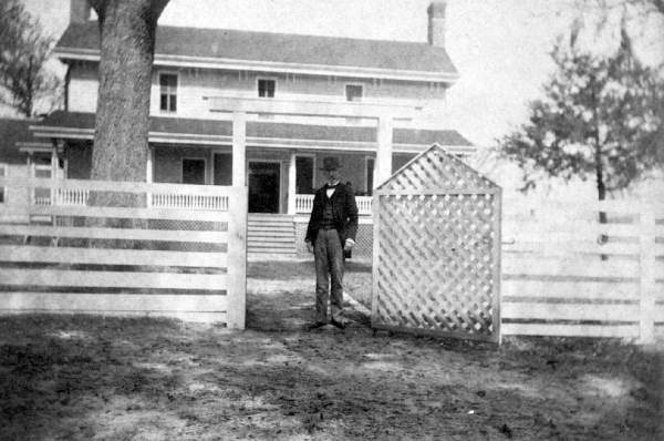 Major B.W. Bellamy in front of the Bellamy Plantation House