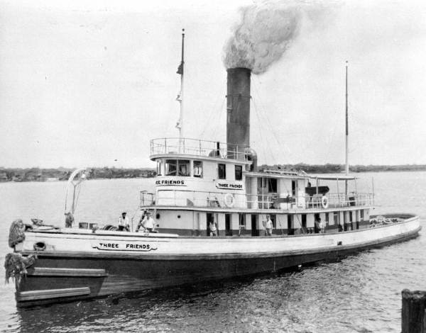 Broward's tugboat, <em>The Three Friends</em> (ca. 1900).