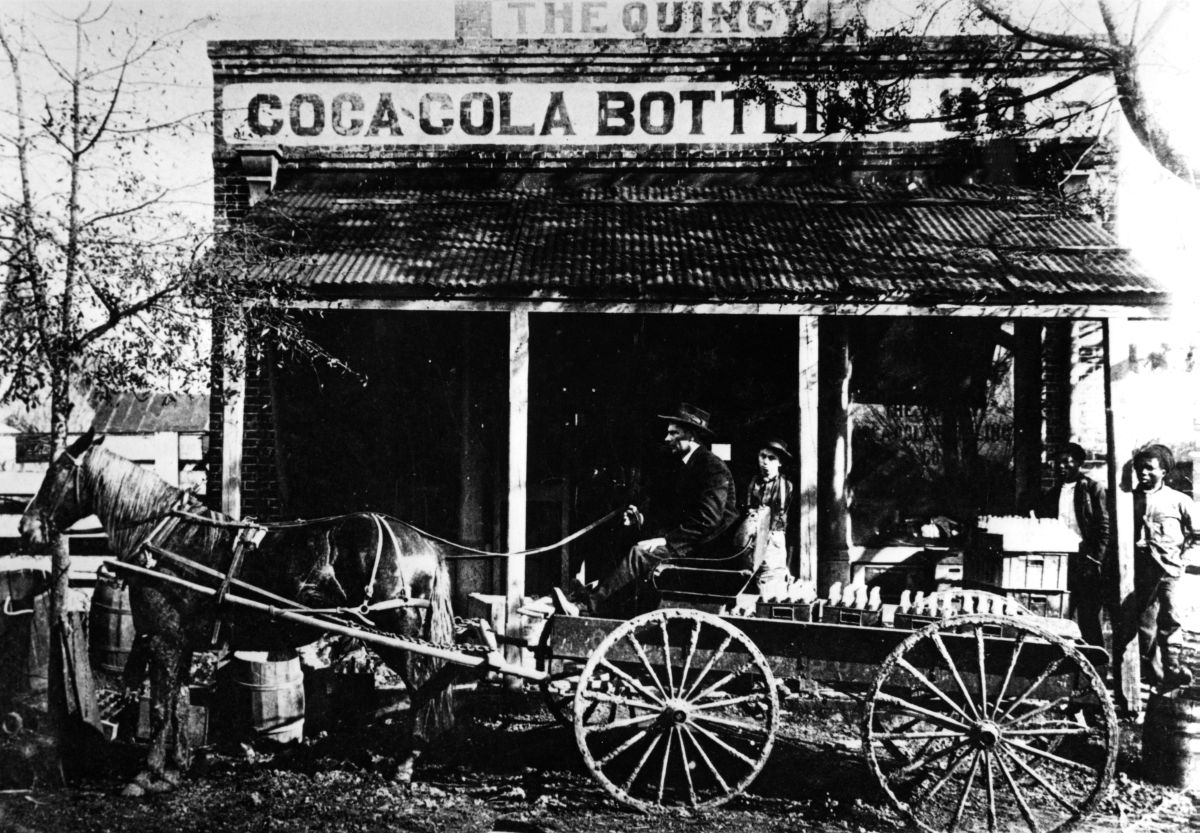 The first load of bottled Coca-cola in Quincy, ca. 1909.