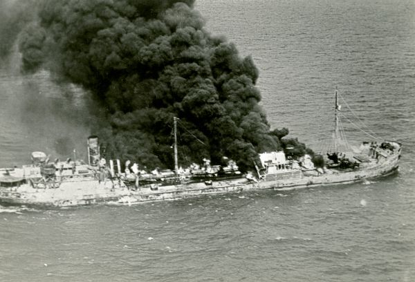 Tanker 'Gulfland' burning in the water - Hobe Sound, Florida