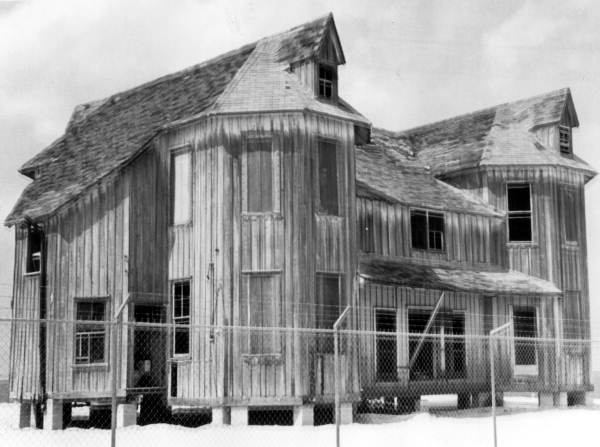 Dummitt Castle after it was relocated to Parrish Park near Titusville in Brevard County (circa 1965).