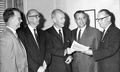 Cross Florida Navigation District committee members examining a document - Tallahassee, Florida.