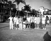 Trophy presentation at a tennis club in Palm Beach.