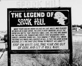 Sign displaying legend of Spook Hill - Lake Wales, Florida