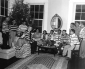 Governor and Mrs. LeRoy Collins talking with Seminoles at "The Grove" - Tallahassee, Florida.