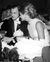 Florida's 36th Governor Claude Kirk and his fiancee Erika Mattfeld talking at inaugural ball - Tallahassee, Florida.