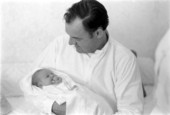 Governor Claude Kirk holding his newborn daughter Claudia - Palm Beach, Florida.