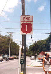 Mile marker 0 at the end of U.S. 1 - Key West, Florida.