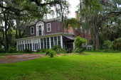 Rear view of the Call-Collins House at The Grove in Tallahassee, Florida.