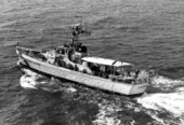 Coast Guard cutter "Cape Strait" with Haitian refugees on board.