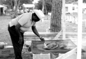 George Alexander and his open pit barbecue at Zora Neale Hurston Festival- Eatonville, Florida