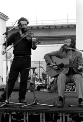 James Kelly and Mick Moloney playing Irish music at Historical Museum of Southern Florida during Traditions Festival - Miami, Florida.