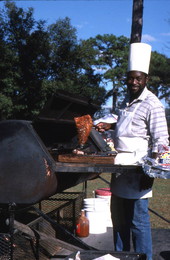 George Alexander barbecuing at the Zora Neale Hurston Festival of the Arts and Humanities - Eatonville, Florida