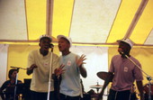 Rap group Kan-Dee-Krew performing at a medical center Wellington, Florida.