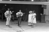 Bobby Hicks, Dennis Devine, Thelma Boltin, and Eugenia Fitchen performing at the 1984 Florida Folk Festival - White Springs, Florida