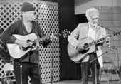 Will McLean, left, and Paul Champion performing at the 1985 Florida Folk Festival - White Springs, Florida