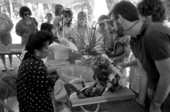 Pam Maneeratana demonstrating Thai fruit and vegetable carving at the 1988 Florida Folk Festival - White Springs, Florida