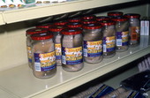 Jars of gefilte fish for sale in kosher deli on Washington Ave. - Miami Beach, Florida