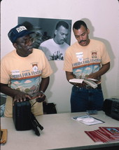 Hymn liner Troy Demps (L) and his apprentice, Brian Wright (R) at the Florida Folk Festival - White Springs, Florida .