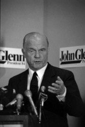 John Glenn, Presidential candidate and former astronaut - Tallahassee, Florida.