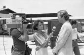 Reporter and cameraman on a interview - Tallahassee, Florida.