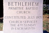 Incised stone slab of the Bethlehem Primitive Baptist Church - Old Chicora, Florida