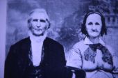 Copy of an image showing Sacred Harp publisher Benjamin Franklin White and wife Thurza.