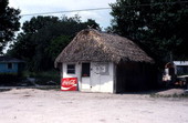 Seminole Indian chickee hut turned into a snack bar at the Big Cypress Indian Reservation