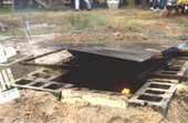 Barbecue pit set up for a lechon - Jacksonville, Florida