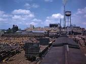 View of the National Container Corporation mill from the railroad tracks in Jacksonville, Florida.