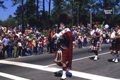 Field Commander leading the Tallahassee Pipe Band in the Springtime parade on Monroe St.