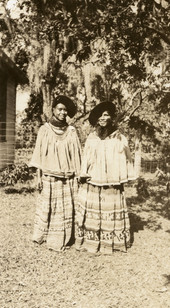 Portrait of two young Seminole women.