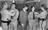 New recruits at Florida Highway Patrol are pinned by their parents - Tallahassee, Florida.