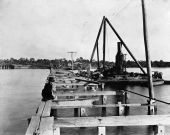 Remains of Seminole Bridge destroyed by hurricane on October 26, 1921.