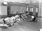 Artificial respiration training at the NYA's Camp Roosevelt - Ocala, Florida.