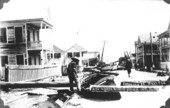 West end of Caroline Street after the 1909 hurricane - Key West, Florida.