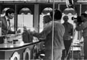 State Senator Bob Graham during workday as a waiter at the Wine Cellar - Jacksonville, Florida.