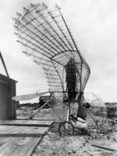 Ornithopter and creator George R. White at St. Augustine.