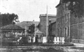 View of white female convalescent yard, Florida State Hospital.