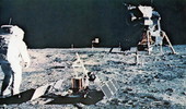 Tranquility Base on the lunar surface