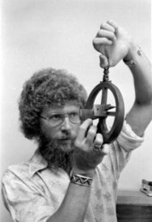 W. A. "Sonny" Cockrell demonstrating an astrolabe