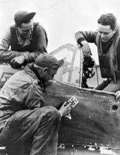 Major Charles J. Rosenblatt with his crew.