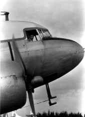 Miami-Dade Junior College student pilot training in a DC-3 at the school of aviation