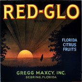 Gregg Maxcy, Inc's Red-Glo brand citrus label