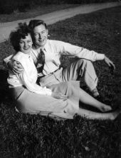 Olive Hines (later Norman) with an unidentified man.