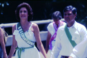 Governor and First Lady Graham marching with ERA demonstrators on Apalachee Parkway in Tallahassee.