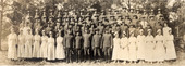 Group portrait of U.S. Army Medical Detachment at Ft. Barrancas in Pensacola.