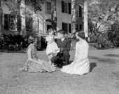 LeRoy Collins Jr. visiting his sisters on the front lawn of the Grove.