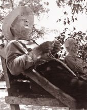 William Keye and Mary Jane Roberts making straw hats - Riviera Beach, Florida.